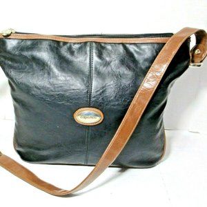 Capezio Black Faux Leather Crossbody Bag 12x11 Purse